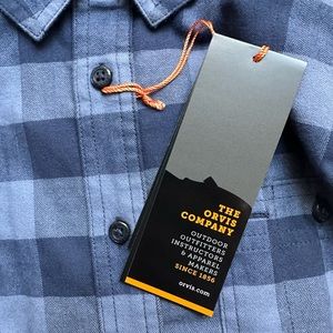 NWT women’s Orvis blue flannel button down shirt
